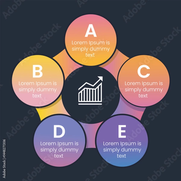 Fototapeta business infographics design, business-infographics-template, Modern infographic design template with overlapping circles
