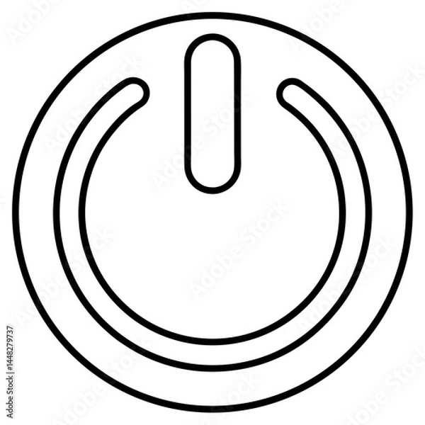Obraz power button on white background