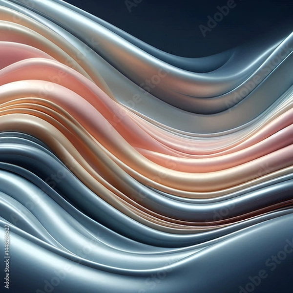 Fototapeta Abstract Fluid Background with Metallic Pastel Colors
