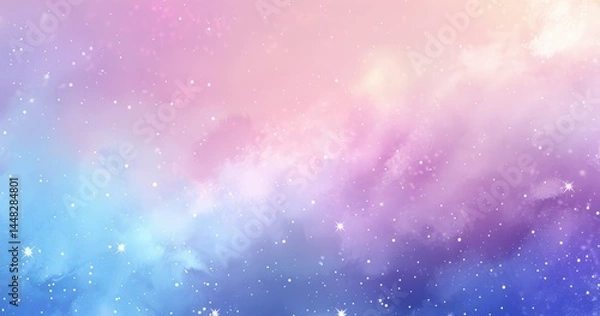 Fototapeta A dreamy cosmic background with pastel colors and twinkling stars.