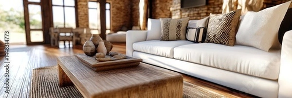 Fototapeta photo of living room with carthaginian interior design --no person 