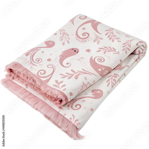 Fototapeta Watercolor Coquette blanket ghost pink isolated on transparent background
