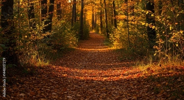 Obraz path in autumn forest