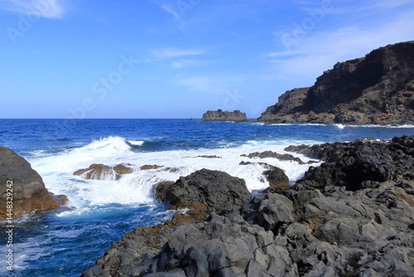 Obraz the beach of the Pozo de las Calcosas village at El Hierro island, Canary islands, Spain
