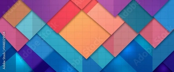 Obraz Abstract overlapping grid pattern, representing strategic layers, lines, organization