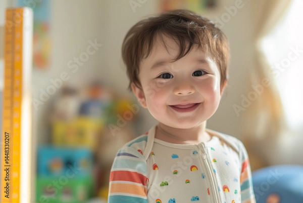 Fototapeta The growth chart provides a visual representation of the progress and development of an individual, tracking their height, weight, and other relevant measurements over a specific period of time    