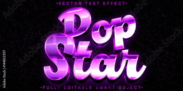 Fototapeta Pop Star Vector Fully Editable Smart Object Text Effect