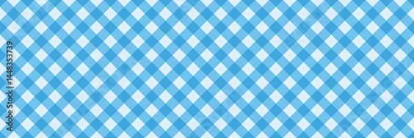 Fototapeta Blue Gingham seamless pattern. watercolor stripes, tartan texture for spring picnic table cloth, shirts, plaid, clothes, dresses, blankets, paper. vector checkered summer paint brush strokes
