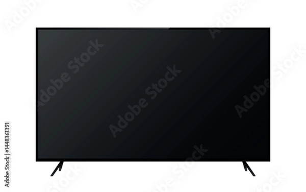 Obraz Realistic turned off TV screen. Modern blank LCD LED television. Vector illustration isolated on white background. Ideal for mockups and tech design