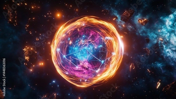 Fototapeta Cosmic Sphere in Starry Galaxy