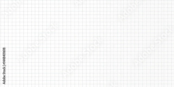 Fototapeta Seamless gray graph paper grid on white background,  backdrop,  seamless