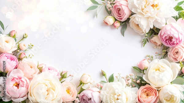 Fototapeta Beautiful Mother's Day Floral Background with Soft Pastels and Elegant Design