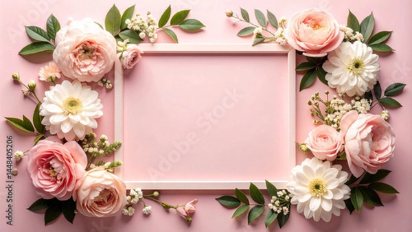 Fototapeta frame with roses