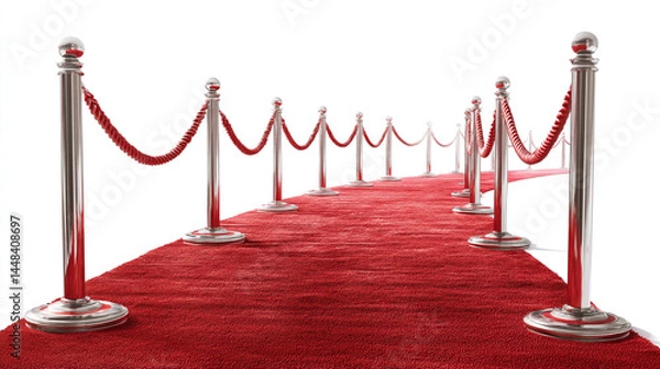 Obraz red carpet isolated on white background