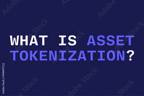 Fototapeta What is Asset Tokenization? Dark background with text. Vector illustration.