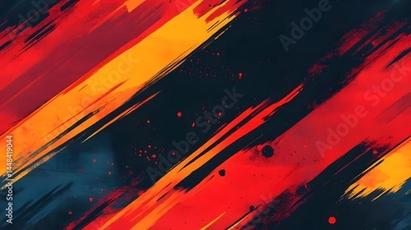 Fototapeta Vibrant abstract design featuring diagonal brushstrokes.