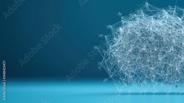 Fototapeta Abstract Network Structure with Nodes and Connections