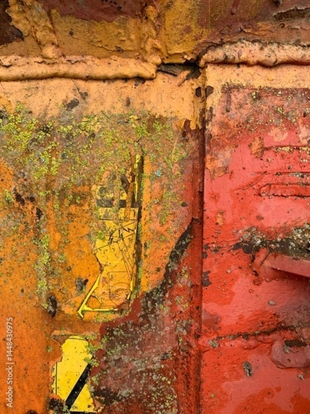Obraz Bemalte Eisenfläche / Wand mit Rissen - Als Hintergrund / Textur