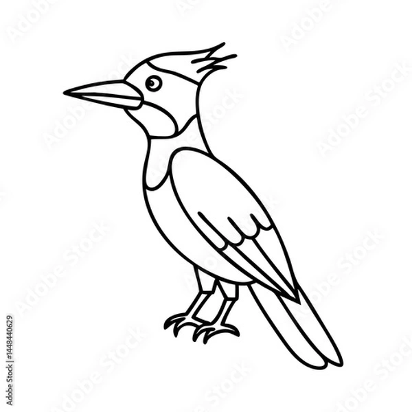 Obraz pileated woodpecker icon, pileated woodpecker vector illustration-simple illustration of pileated woodpecker, perfect for pileated woodpecker logos and icons