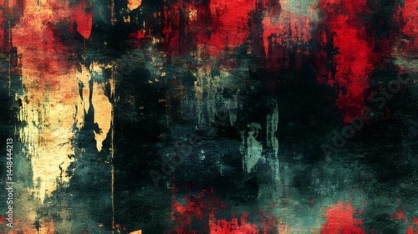 Fototapeta Abstract painting with bold color combinations and brushstrokes.