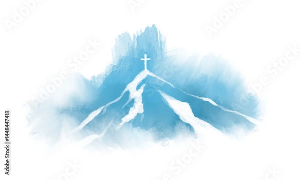 Fototapeta cross drawings for background religious concept illustration Can be applied to media and design work.