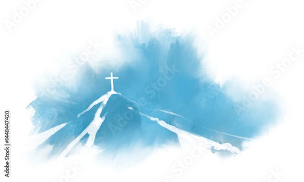 Fototapeta cross drawings for background religious concept illustration Can be applied to media and design work.