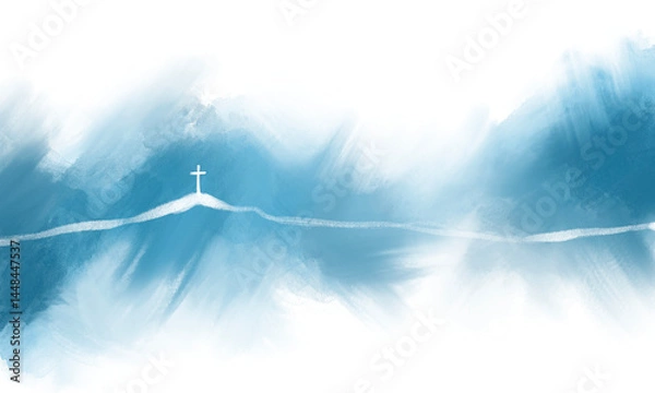 Fototapeta cross drawings for background religious concept illustration Can be applied to media and design work.