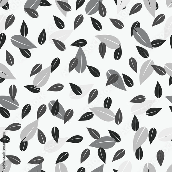 Obraz Floral seamless pattern. Foliage surface pattern design of monochromatic leaves