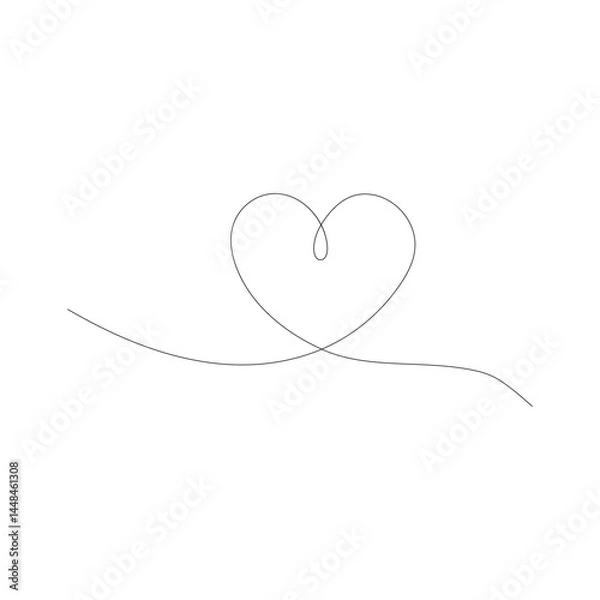 Fototapeta one line hearts vector collection love hearts illustration one line vector valentine day