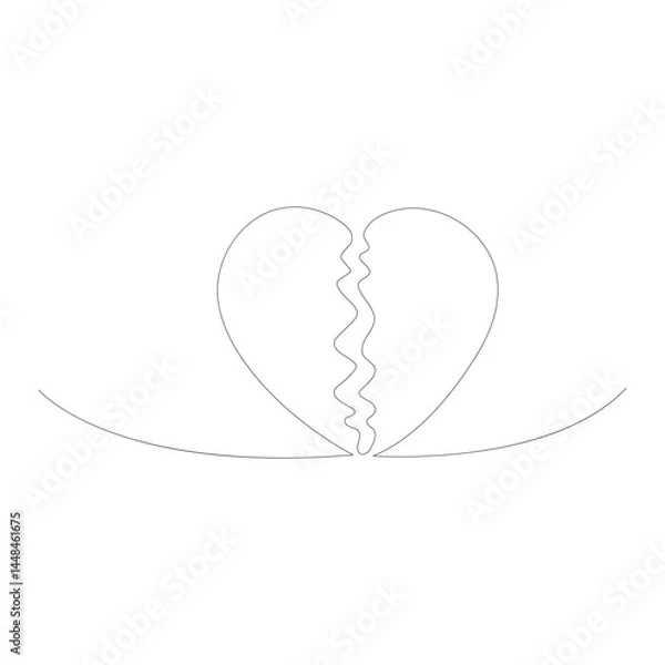 Fototapeta one line hearts vector collection love hearts illustration one line vector valentine day