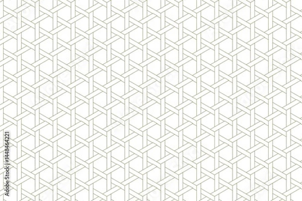 Fototapeta Seamless Geometric Woven Pattern With An Interlocking Grid Design. Features Light Olive Green Lines On A White Background, Perfect For Backgrounds, Abstract, Inspiration, And Minimal Design Projects.
