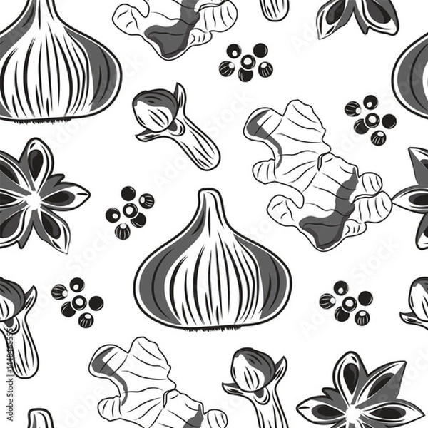 Obraz seamless pattern spices-01
