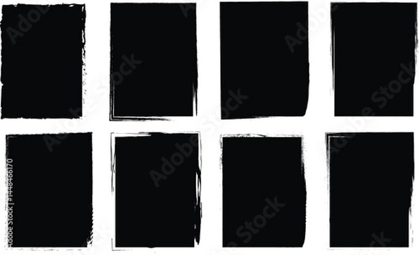Obraz Ink Brush Stroke Elements – Grunge Circles, Squares, and Frames