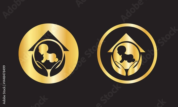 Fototapeta Luxury Golden Real Estate Logo Design – Premium House Icon