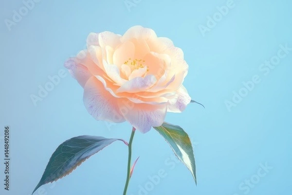 Fototapeta Delicate pastel peach flower in soft light.
