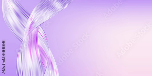 Fototapeta Abstract  holographic wave.Flow iridescent fluid.Dynamic spectrum ribbon.