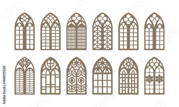 Fototapeta Arch windows collection. Vector illustration. 