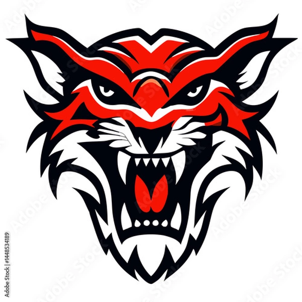 Obraz Powerful Roaring Animal Head Emblem