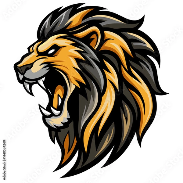 Obraz Powerful Roaring Animal Head Emblem