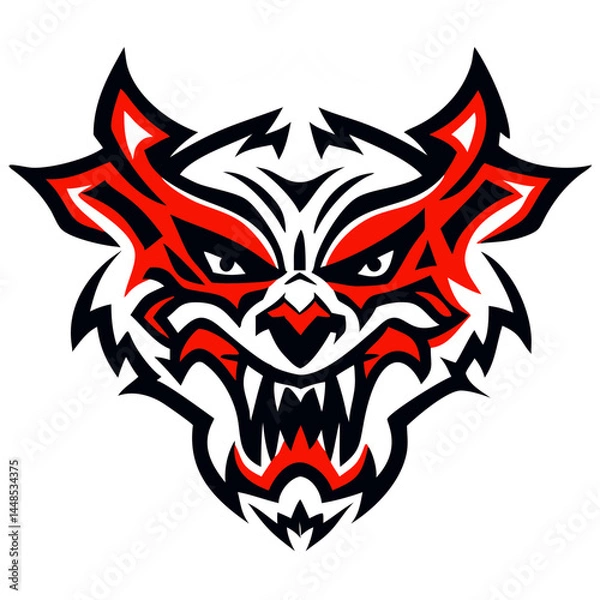 Obraz Powerful Roaring Animal Head Emblem