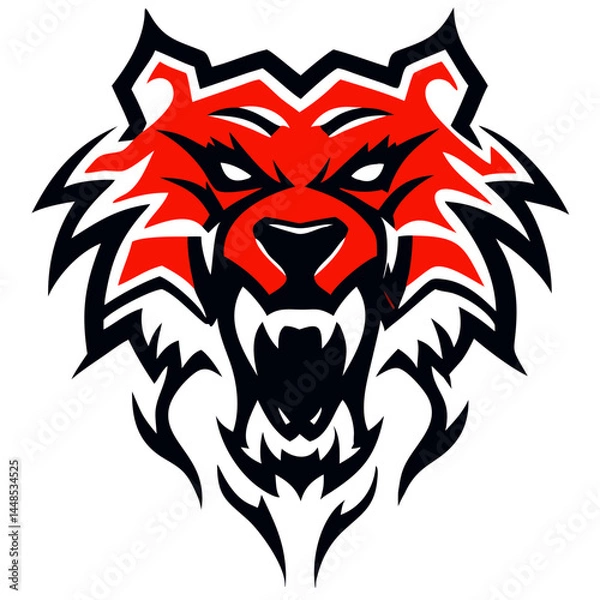 Obraz Powerful Roaring Animal Head Emblem