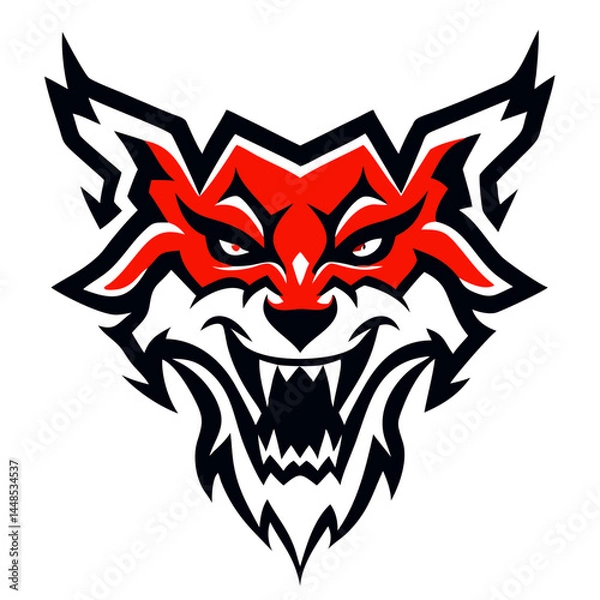 Obraz Powerful Roaring Animal Head Emblem
