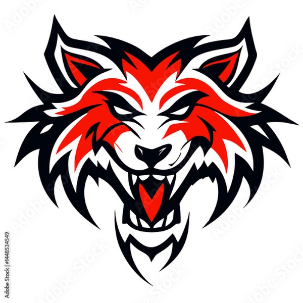 Obraz Powerful Roaring Animal Head Emblem