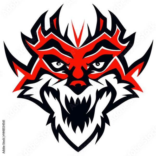 Obraz Powerful Roaring Animal Head Emblem