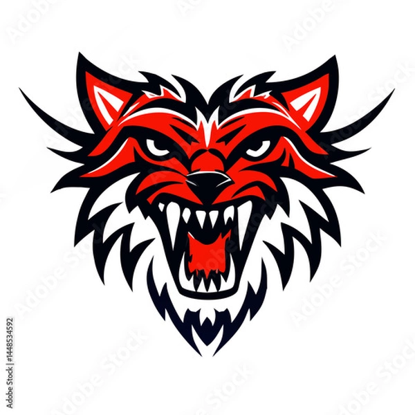 Obraz Powerful Roaring Animal Head Emblem