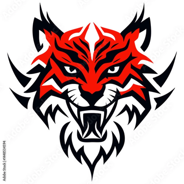 Obraz Powerful Roaring Animal Head Emblem