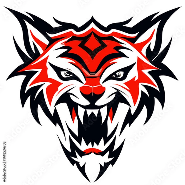 Obraz Powerful Roaring Animal Head Emblem
