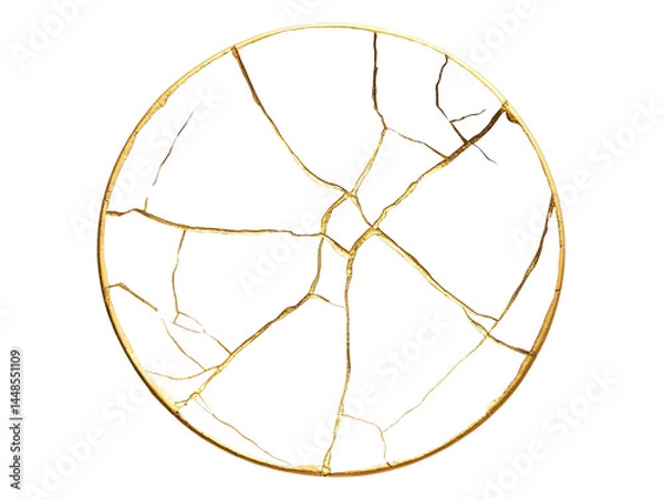 Obraz Isolated Kintsugi Bowl Top View
