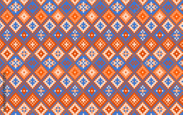 Fototapeta Mexican multicolored Latin American background in the form of diamonds
