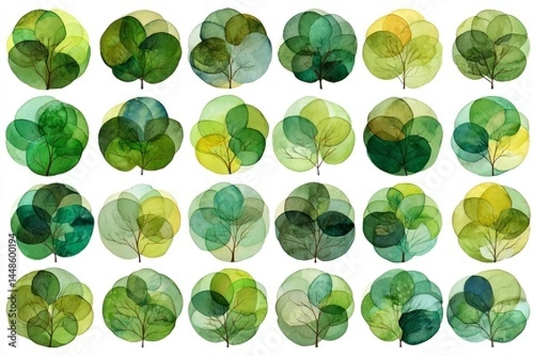 Fototapeta Landscape architect plan designs are often depicted through watercolor hand-drawn paintings featuring brush strokes, with vibrant colors splashing across the paper to create a wet texture background